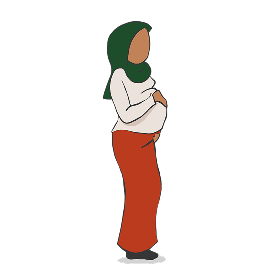 Pregnant woman in headscarf