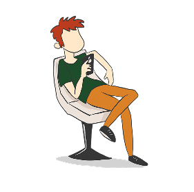 Teenager on phone animation image