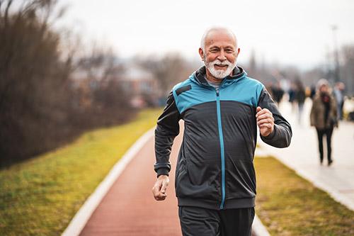 Fit older man running