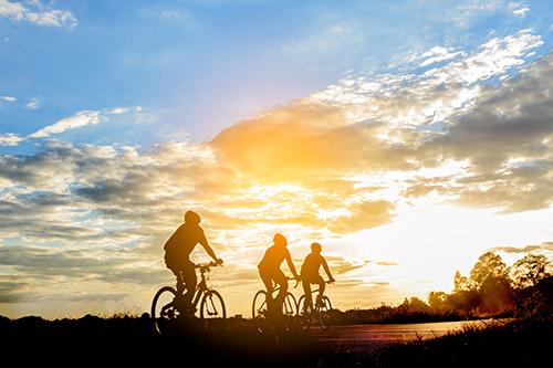 Cycling sunset