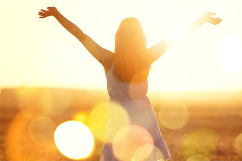 Woman in sunshine