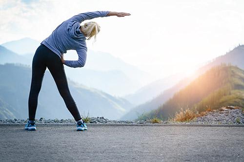 Woman stretching